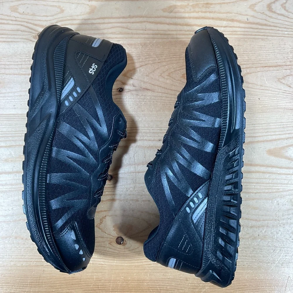 SAS Pursuit Sport Sneakers Shoes Mens 9.5 D Black Comfort Lace Up Orthopedic USA